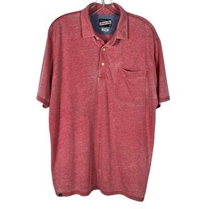 Johnnie-O Hangin' Out Burnout Lightweight Red Short Sleeve Collared Polo Shirt L